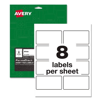 Avery Tag Labels Laser Printers 2 x 3.75 White 61530