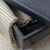 Linon Wallis Faux Leather Chair and Ottoman Navy - 4 of 4