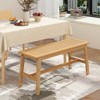 Costway 39.5” Bamboo Dining Bench with Handwoven Rattan Seat, Wooden Entryway Bench - 2 of 4