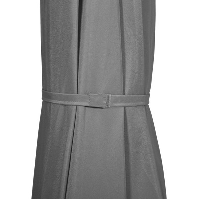 Gray 15' x 9' Double-Sided Outdoor Patio Umbrella with Hand-Crank Lift