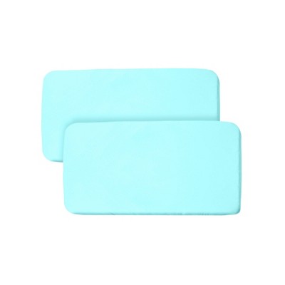 BreathableBaby All-in-One Fitted Sheet & Waterproof Cover, For 33" x 15" Bassinet Mattress (2-Pack), Aqua