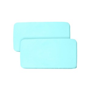 BreathableBaby All-in-One Fitted Sheet & Waterproof Cover, For 33" x 15" Bassinet Mattress (2-Pack), Aqua - 1 of 4