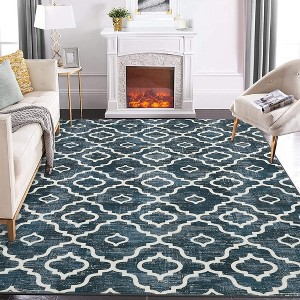 Modern Area Rug Machine Washable Moroccan Geometric Rug Farmhouse Boho Rug - 1 of 4