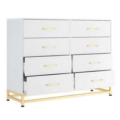 Whizmax Dresser for Bedroom with 8 Drawer, TV Stand Dressers Chest of Drawers for Living Room Hallway Entryway