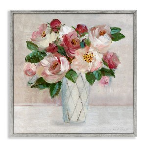 Stupell Industries Pink & Red Rose Bouquet Framed Giclee Art - 1 of 4