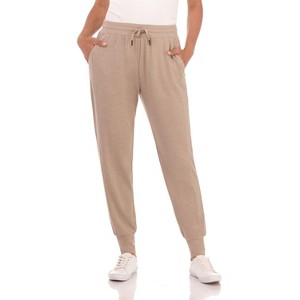 Rekucci Women’s Soft Knit Loungewear Jogger Pants with Pockets – Mid-Rise, Drawstring Waist, Cozy Slim-Relaxed Fit - 1 of 4