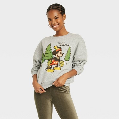 Women's Disney 'Tis The Season Mickey Graphic Sweatshirt - Gray