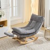 Hyleory Solid Wood Upholstered Rocking Chair with Retractable Hidden Footrest - 2 of 4