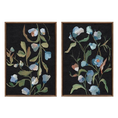 Sylvie Foliage I and III Gold Framed Canvas Art Set