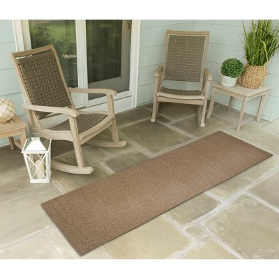 Tan Flat Woven Sisal Reversible Indoor/Outdoor Rug 2' x 7'6"
