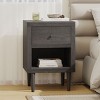 GlasFlength Nightstands Modern Mid Century Bedside Table with Single Drawer Simple Design for Bedroom Storage, Gray, 18.55"*16.15"*26.75" - 2 of 4