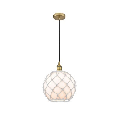 Farmhouse Rope - 1 Light Mini Pendant In Industrial Style-12.75 Inches Tall and 10 Inches Wide