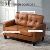NicBex 51 Inch Loveseat Sofa with Soft Cushion and Armrest Upholstered PU Leather 2 Seater Couch for Living Room,Apartment,Brown - 4 of 4