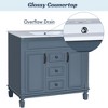 Gulches 36 inch Bathroom Vanity with Top Sink Modern Storage Cabinet 2 Soft Closing Doors 2 Drawers Single Sink Blue - 4 of 4