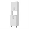 LunaLulinlk White Double Cabinet Kitchen Pantry with Open Storage - 3 of 4