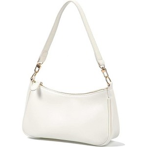 Attop White Clutch Tote Handbags with 2 Removable Straps and Zipper Closure Crossbody Bags Shoulder Purse Handbag for Women - 1 of 4