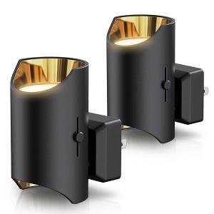 DORESshop 1-Light LED Night Lights Plug into Wall Dimmable 0-100LM with Dusk to Dawn Sensor, Soft 3000K Glow(2-Pack) - 1 of 4