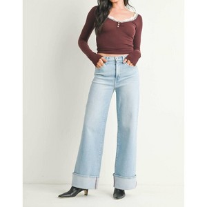 Women's Kristi Spring Cuffed Palazzo - JUST BLACK DENIM - 1 of 4