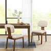 Ink+Ivy Set of 2 Lemmy Armless Upholstered Dining Chairs Tan: Contemporary Style, Polyester, Wood Legs - 2 of 4