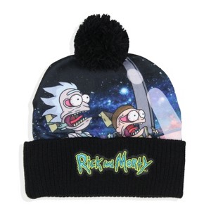 Rick And Morty Spaceship G-Force Embroidered Cuffed Pom Beanie Hat - 1 of 4