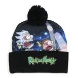 Rick And Morty Spaceship G-Force Embroidered Cuffed Pom Beanie Hat Black