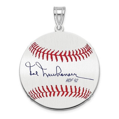 Black Bow Jewelry Sterling Silver Hal Newhouser Signature MD Enamel Baseball Pendant