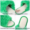 Women's Slip On Fuzzy House Slippers Open Toe Fluffy Plush Memory Foam Indoor Bedroom Slides - 3 of 4