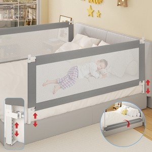 KTMBDW Baby Bed Rail Guard for Toddlers Toddler Bed Side Rails Swing Down Bedrail Extral Tall Child Safety Side Railing Guards for Kids - 1 of 4