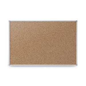 Cork Bulletin Board, 24 x 18, Tan Surface, Aluminum Frame
