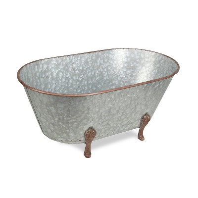 Cheung's Lavande Metal Tub Decor - Large - Galvanized