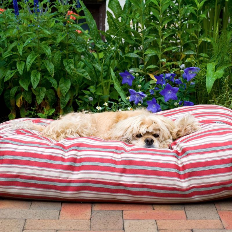 Carolina Pet Company Striped Faux Gusset Jamison Dog Bed - Red, 3 of 4