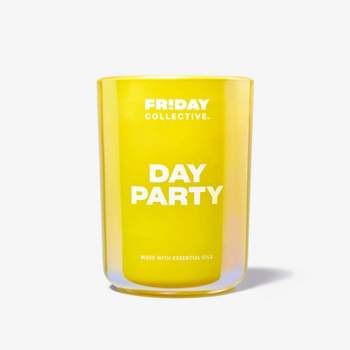 8oz 1-Wick Glass Day Party Candle Yellow - Friday Collective