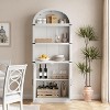Bookcase 5 Shelf Arched Bookshelf 71.65in Tall Bookcase Farmhouse Display Storage Rack Wooden Bookshelves for Home Office, Living Room - 4 of 4