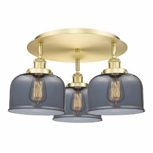 Bell - 3 Light Flush Mount In Art Deco Style-9.25 Inches Tall and 19.75 Inches Wide - 1 of 1