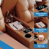 Modular Sectional 4-Seater Sofa, Velvet 115 Inch Compact caoch with Storage Console, Charging Station & Cup Holders,Deep Seats Couch for Home - 3 of 4