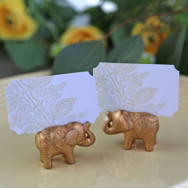 12ct Lucky Golden Elephant Place Card Holders - Gold, 3 of 7