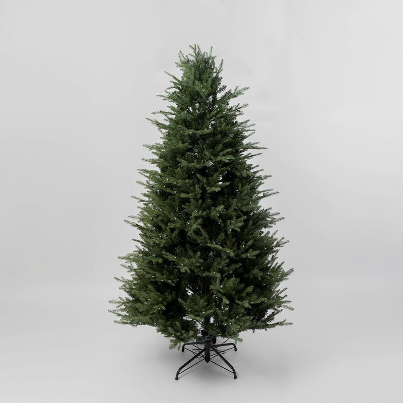 Aurio Pre-Lit LED Deluxe Kensington Fir Artificial Christmas Tree Multicolor Lights, 1 of 10