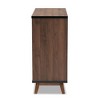 Margo Two-Tone Finished Wood Wine Storage Cabinet Walnut/Black - Baxton Studio - 4 of 4