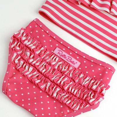RuffleButts Girls Ruffle Tankini - Pink, Size: 7 — фото 6