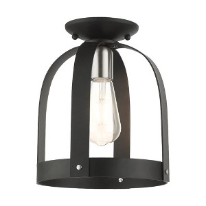 Livex Lighting Stoneridge 1 - Light Semi-Flush Mount in  Textured Black - 1 of 1