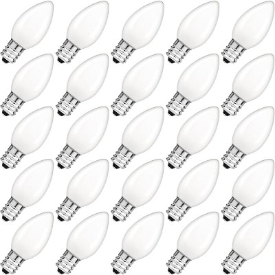 Runesay Shatterproof & Waterproof C7 Replacement LED Light Bulbs 0.5W Equivalent 5W Non Dimmable Edison LED Night Light Bulbs, 25pcs
