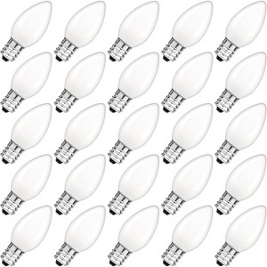 Runesay Shatterproof & Waterproof C7 Replacement LED Light Bulbs 0.5W Equivalent 5W Non Dimmable Edison LED Night Light Bulbs, 25pcs - 1 of 4