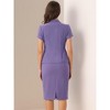 INSPIRE CHIC Women's Short Sleeve Blazer Jacket Pencil Skirt Business Suit Set 2 Pcs - 4 of 4
