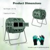 Costway Tumbling Composter 40 Gallon Garden Rotating Compost Bin with Dual Chamber Black/Green - 3 of 4