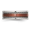 Chisel Stainless Steel Brushed and Polished Brown IP-plated .02 Carat Diamond 8mm Band Ring - 4 of 4