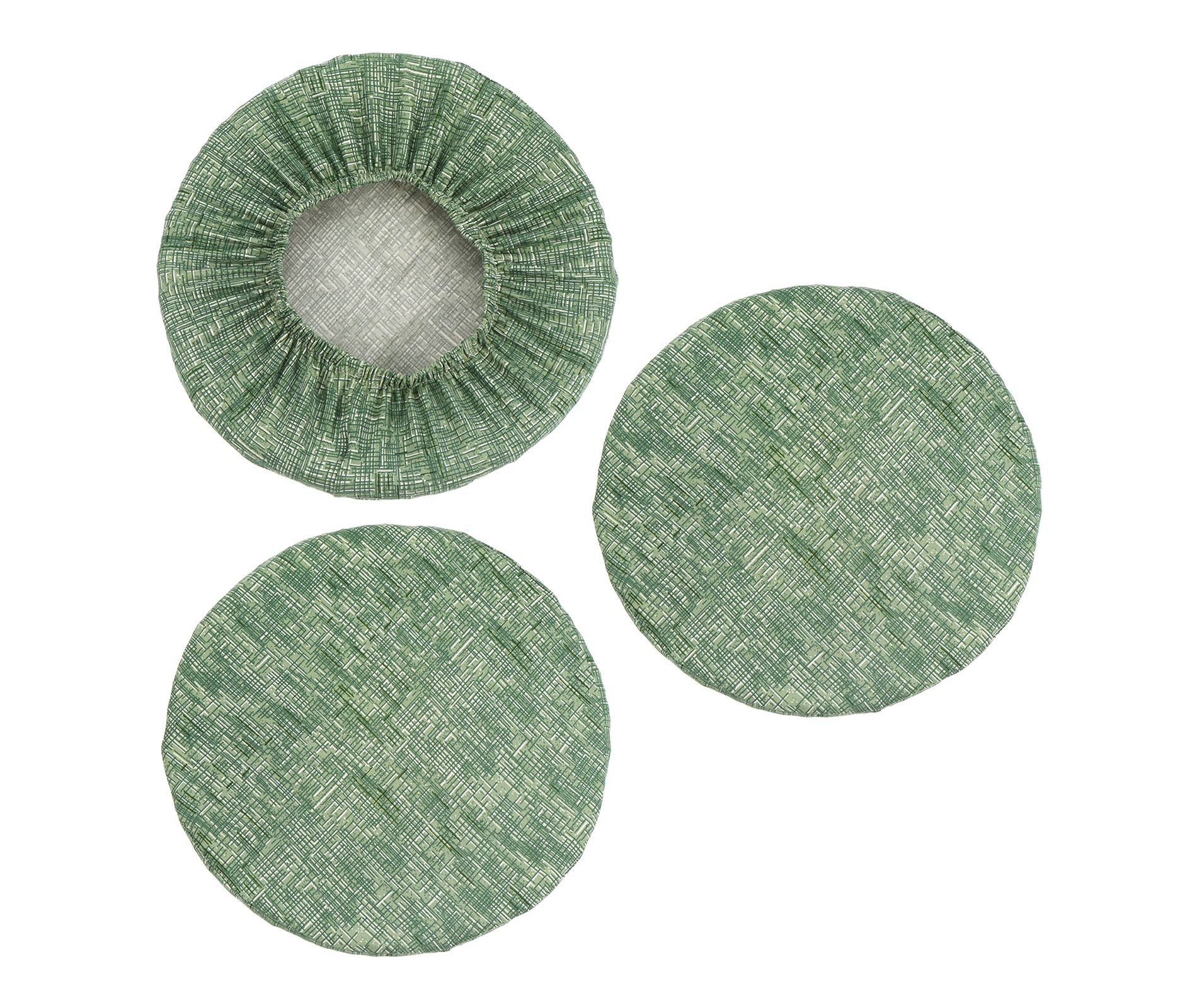 Unique Bargains Round Washable Elastic Bar Stool Cover for Dia 12"-14" Chairs 3 Pcs Green