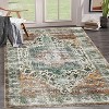 Runner Rug Kitchen Hallway Entryway – Vintage Floral Oriental Design Non-Slip Stain Resistant Low Pile Floor Covering - 2 of 4