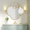 Beautyolove 28 in. W x 28 in. H Scalloped Gold Aluminum Alloy Framed Wall Mirror Quatrefoil Decorative Wall Mirror - 3 of 4