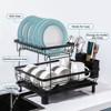 SKONYON Dish Drying Rack 2-Tier Detachable Stainless Steel Rack with Cutlery Box and Cup Holder - 2 of 4