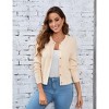 Womens Waffle Knit Cardigan Long Sleeve Button Down Cardigan Round Neck Ribbed Cuff Sweater Knit Jackets - 3 of 4